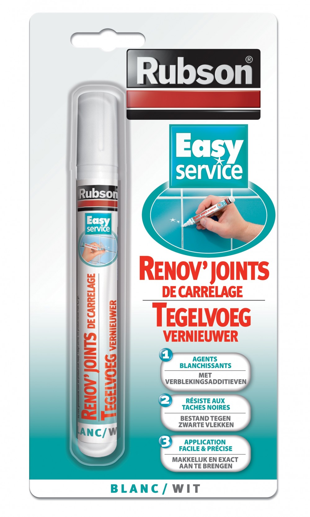 Rénovateur pour joint Rénov'joint de carrelage blanc RUBSON 7 ml