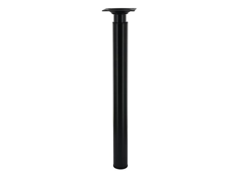 Pied de meuble cylindrique réglable, H.De 31 à 50 cm acier époxy noir