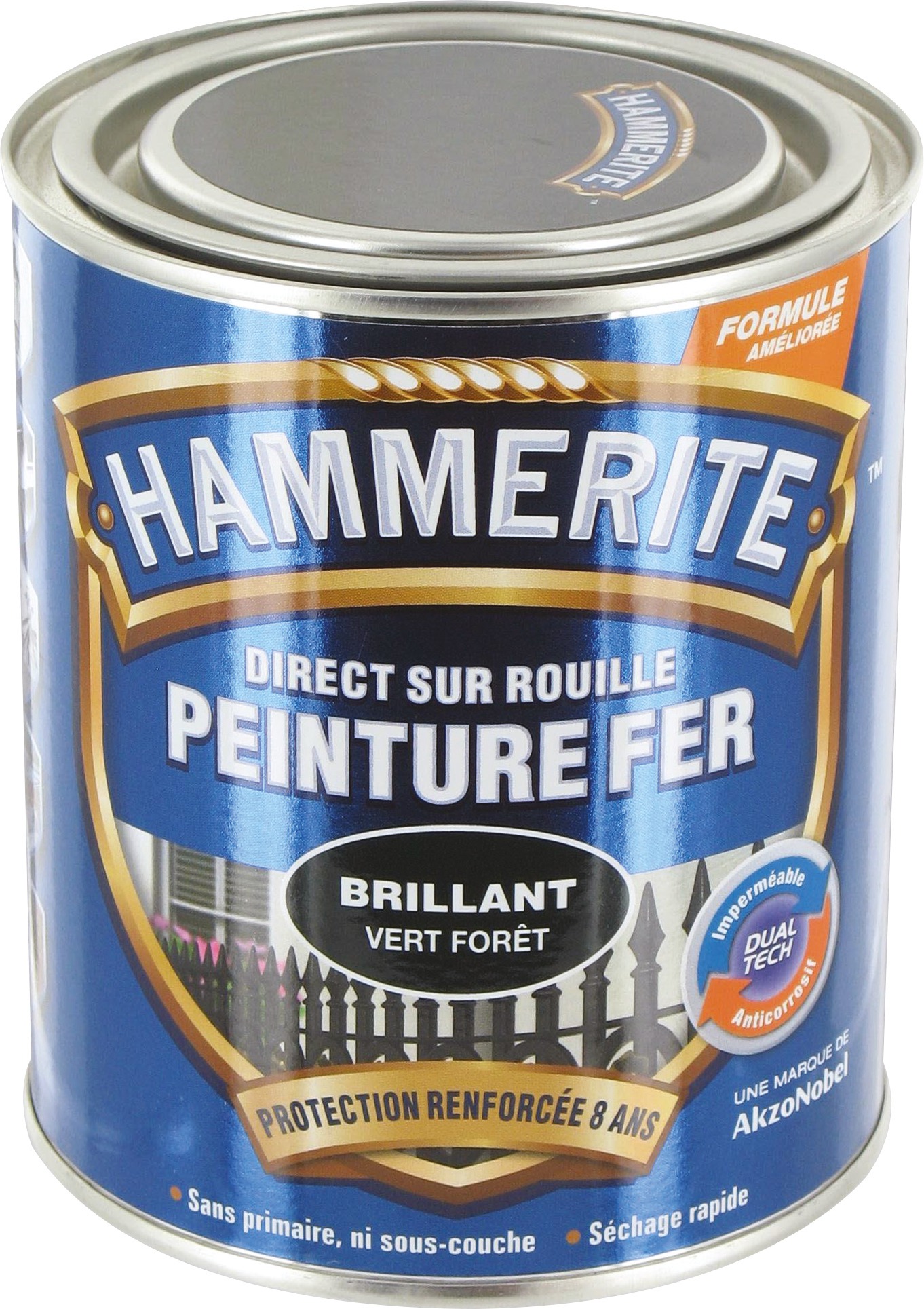 Peinture brillante Hammerite - Boîte 750 ml - Vert forêt