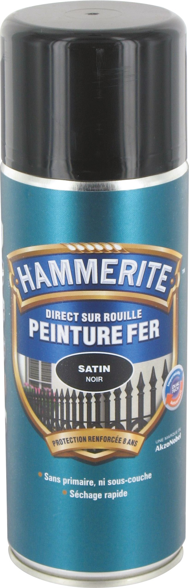 Peinture aérosol Hammerite - Satiné - Noir