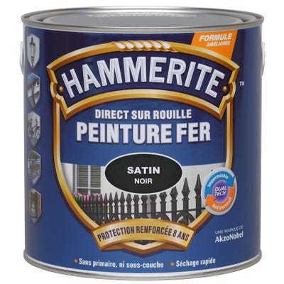 Peinture satinée noire Hammerite - 750 ml