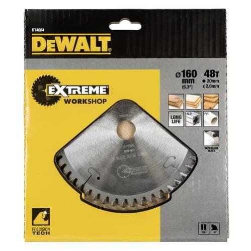 Dewalt DT4084-QZ Lame de scie circulaire portative Extreme Workshop 160x20mm 48 dents 2