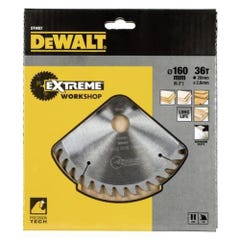 Dewalt DT4057-QZ Lame de scie circulaire portative Extreme Workshop 160x20mm 36 dents 0