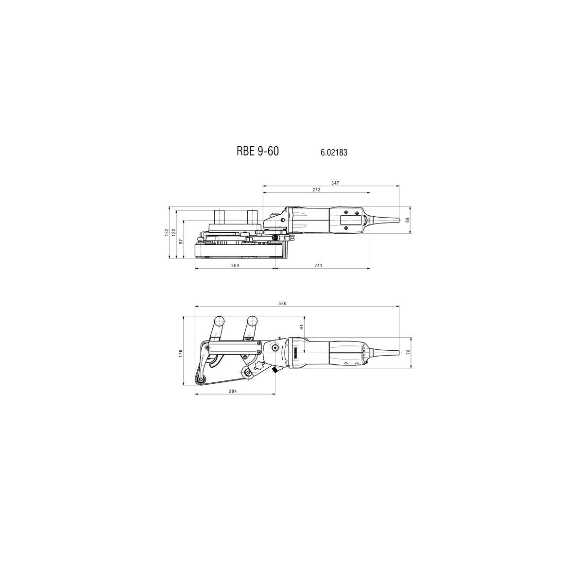 Ponceuse à tube 60mm 900W 190° RBE 9-60 Set Metabo 5