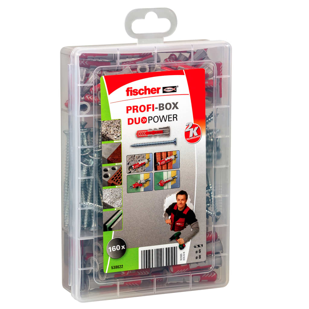 Fischer Ensemble de chevilles avec vis PROFI-BOX DUOPOWER 160 pcs Fischer