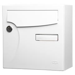 Boîte aux lettres normalisée 1 porte extérieur RENZ acier blanc brillant