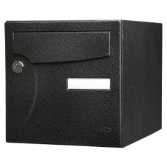 Boîte aux lettres normalisée 2 portes extérieur RENZ acier noir brillant