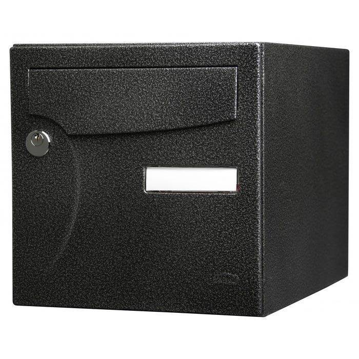 Boîte aux lettres normalisée 1 porte extérieur RENZ acier noir brillant 0
