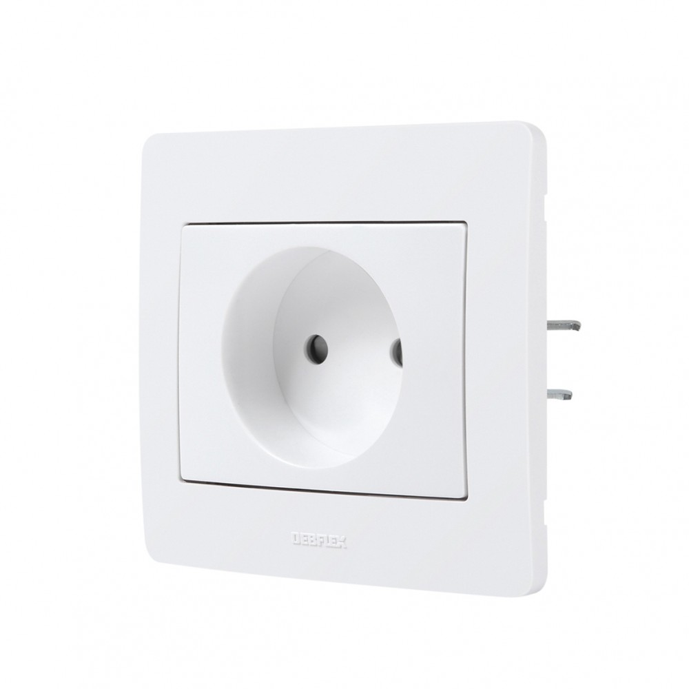 Prise sans terre Diam2, DEBFLEX, blanc