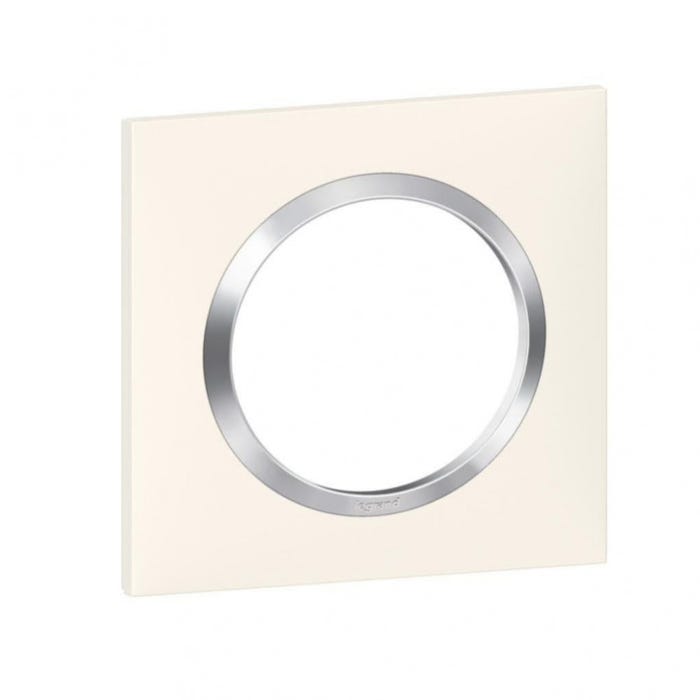 Plaque Dooxie - 1 poste - carré - blanc + chrome LEGRAND 1