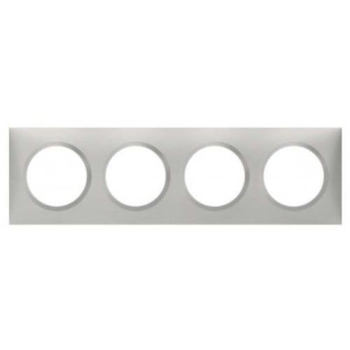 Plaque carrée dooxie 4 postes finition effet aluminium - 600854 0