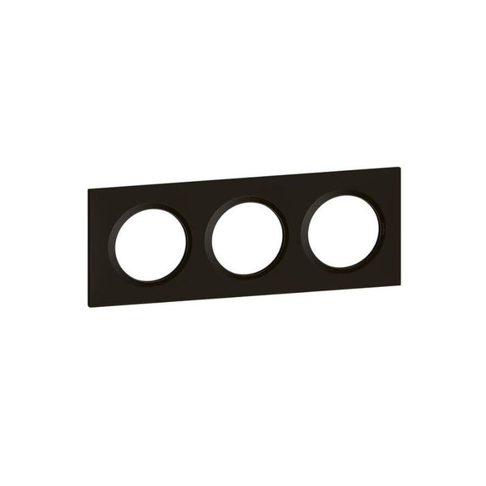 Plaque de finition LEGRAND Dooxie 600863 - 3 postes - Carré - noir 0
