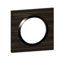 Plaque carrée dooxie 1 poste finition effet bois ébène - 600881