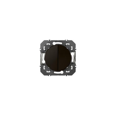 Poussoir double dooxie 6A 250V~ finition noir - emballage blister - 095265 0