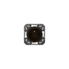 Prise de courant 2P+T à puits dooxie 16A finition noir - emballage blister - 095276