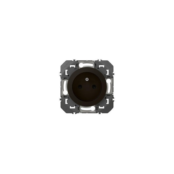 Prise de courant 2P+T à puits dooxie 16A finition noir - emballage blister - 095276 0