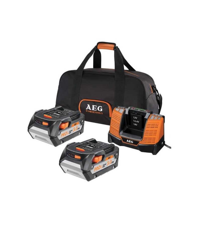 AEG Pack de chargeur et 2 batteries SETLL1850BL - 18 V - 5 Ah Li-ION