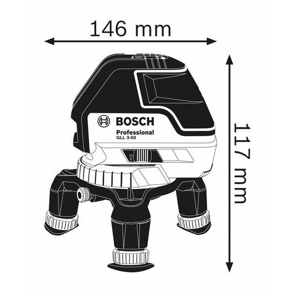 Bosch - Niveau laser 3 lignes 4x1.5V LR6 (AA) portée 50 m - GLL 3-50 Professional Bosch Professional 1