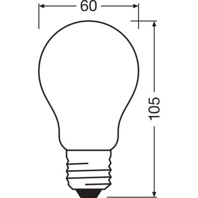 LED OSRAM 4058075054240 CEE 2021 F (A - G) E27 forme standard 8.5 W = 60 W blanc chaud (Ø x L) 60 mm x 106 mm 1 pc(s) 2
