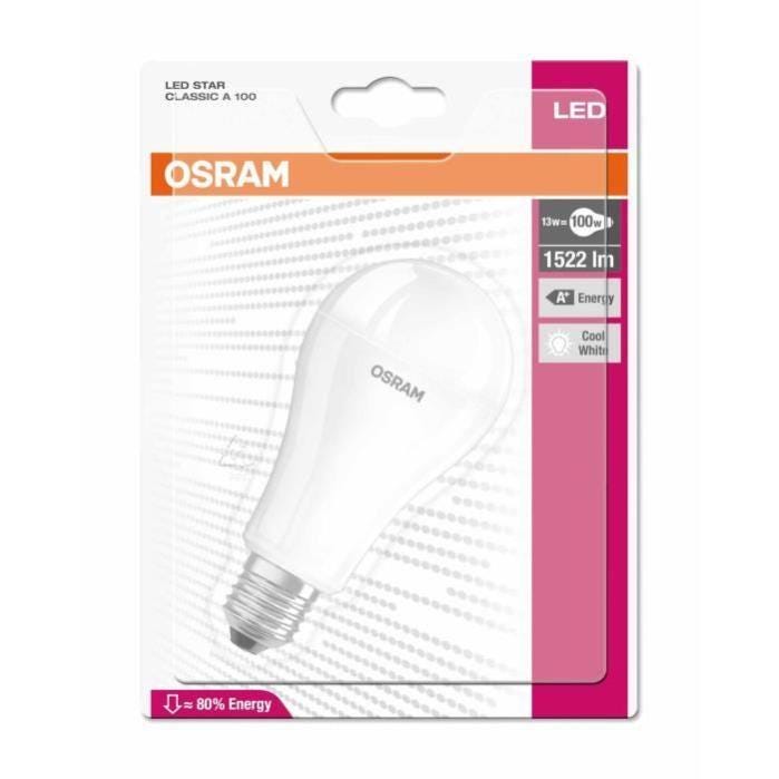 LED E27 OSRAM 4052899272422 13 W = 100 W blanc neutre (Ø x L) 62 mm x 118 mm 1 pc(s) 2