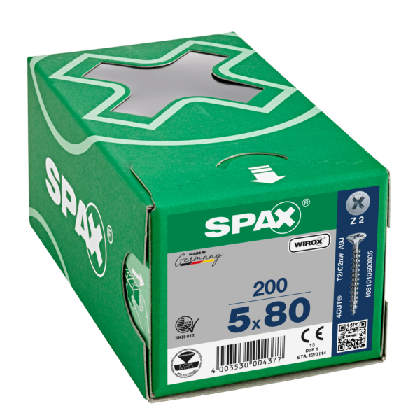 Vis universelle SPAX SeKo cruciforme Z 5,0x 80 galvanisée (Par 200) 2