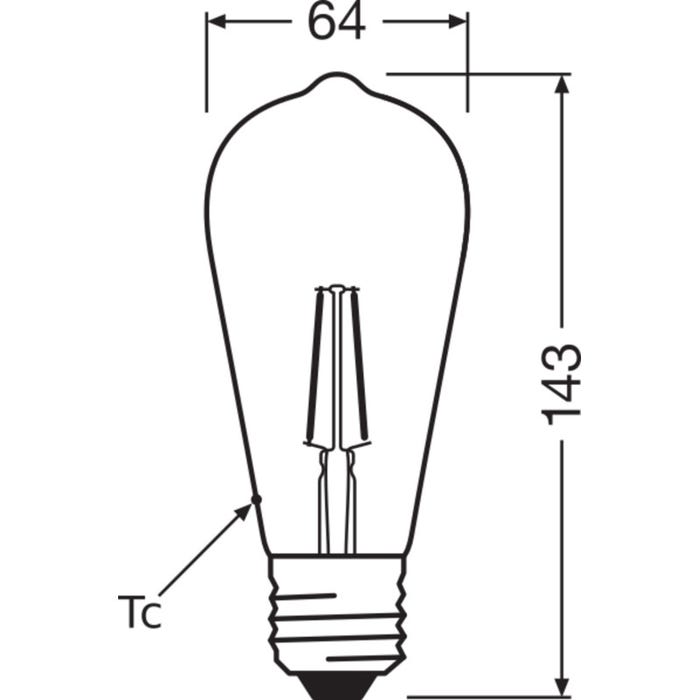 Lampe LED ST64 edison 1906 2,5W E27 2500°K non gradable 7
