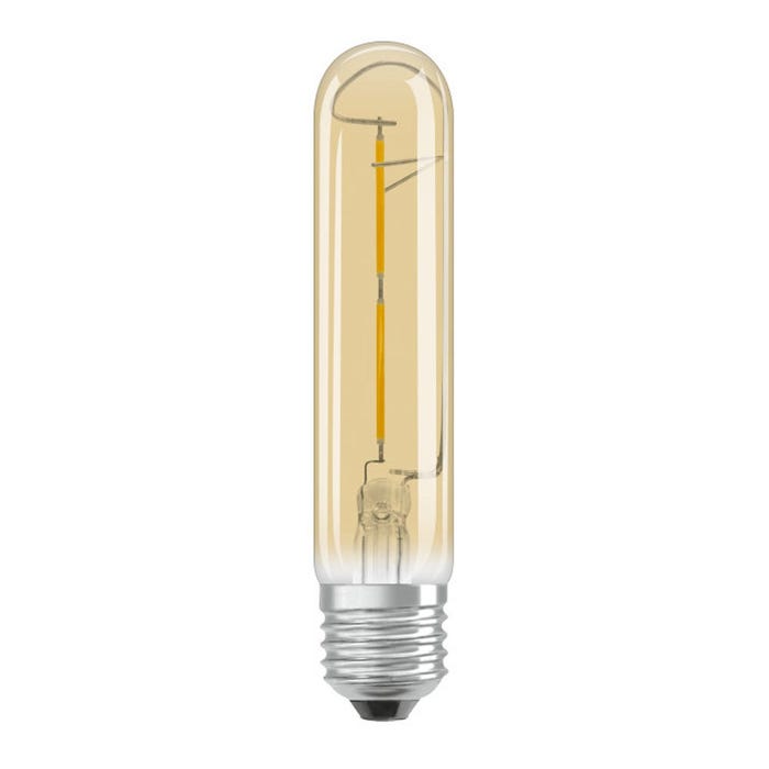 ampoule à led - osram ledfil tubulare vintage 1906 - e27 - 2.8w - 2400k - clt20 - verre ambre - osram 808171 0