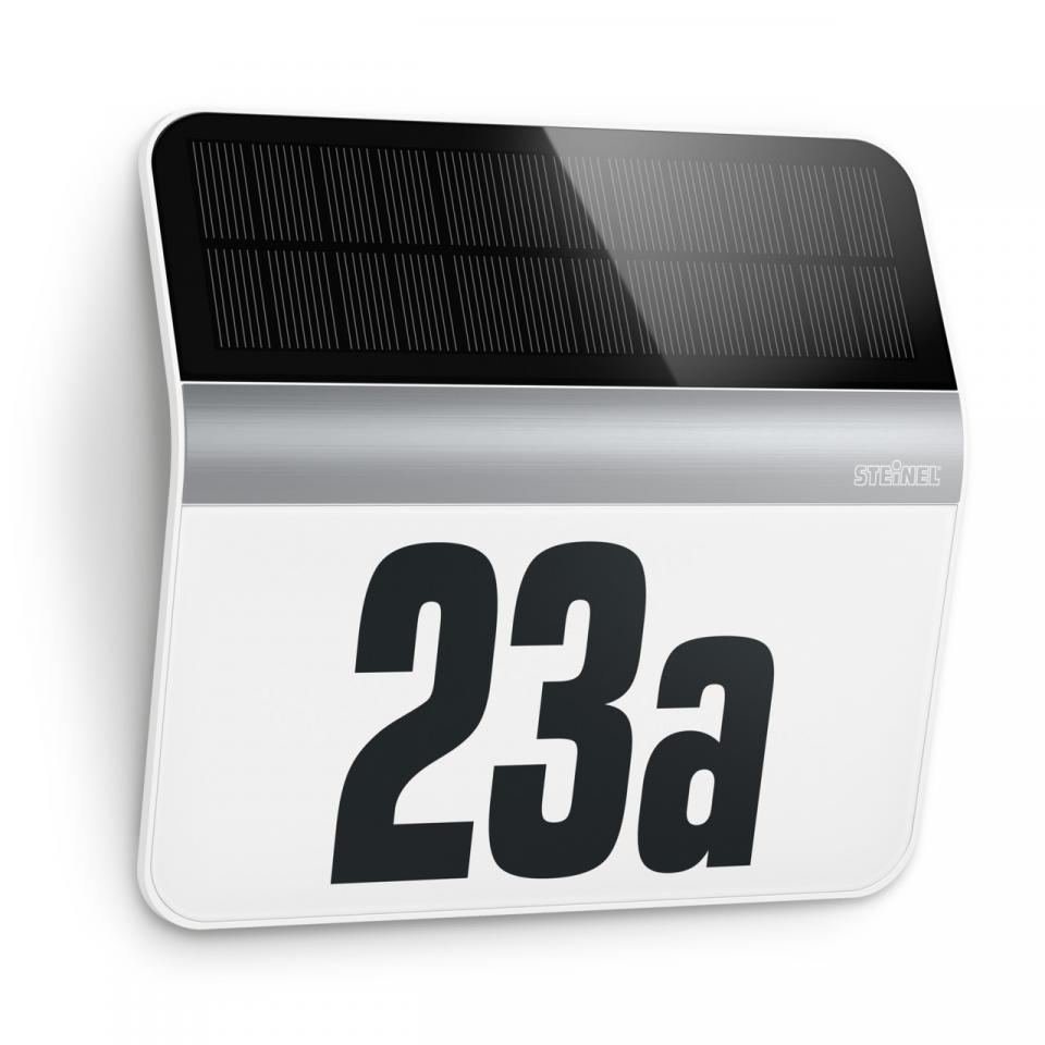Luminaire solaire extérieure LED avec numéro de maison STEINEL XSolar LH-N inox