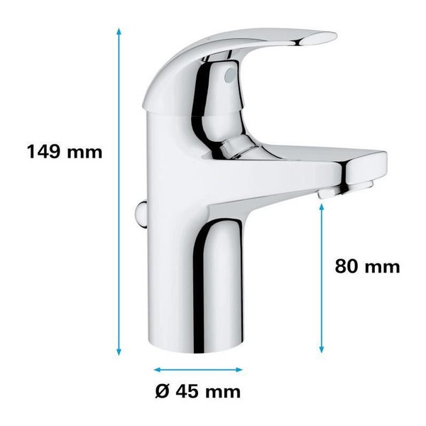 Mitigeur lavabo GROHE Quickfix Start Curve taille S 3