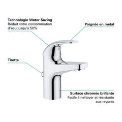 Mitigeur lavabo GROHE Quickfix Start Curve taille S 2