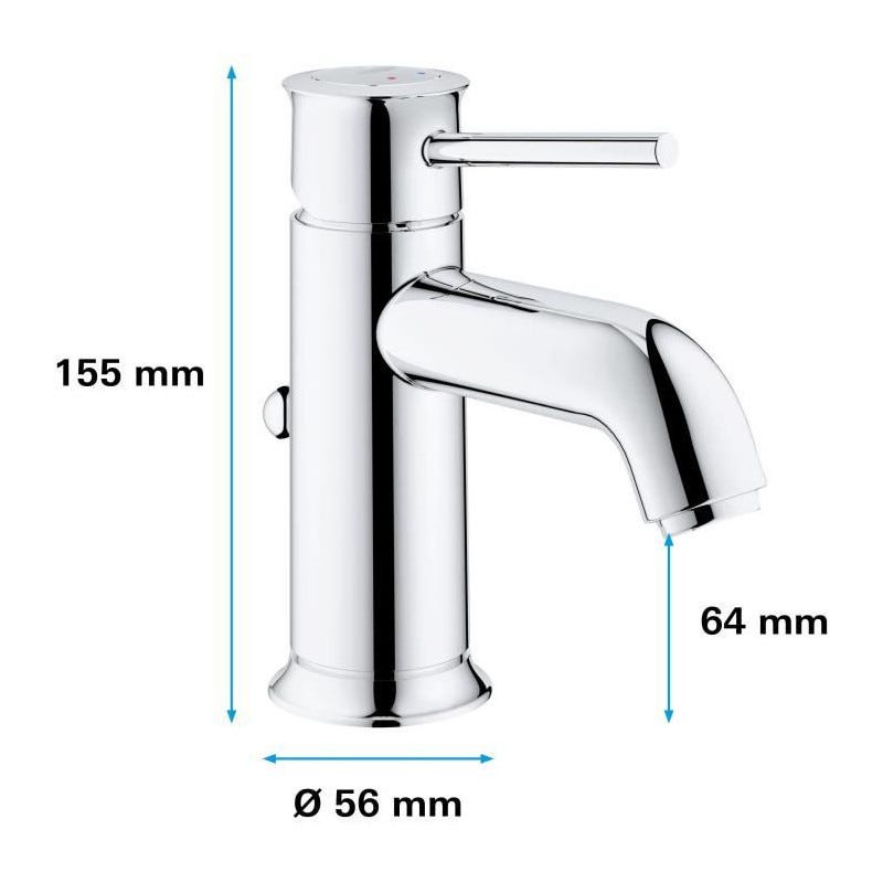 Mitigeur lavabo GROHE Quickfix Start Classic taille S 2