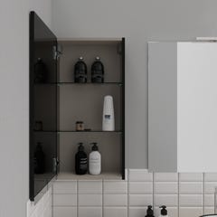 Armoire de salle de bain 40x80 Noire brillante à suspendre 1