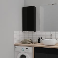 Armoire de salle de bain 40x80 Noire brillante à suspendre 0