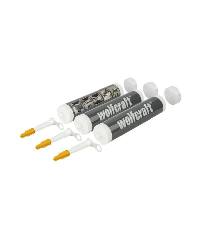 WOLFCRAFT - 3 Cartouches vides 310ml pour enduit