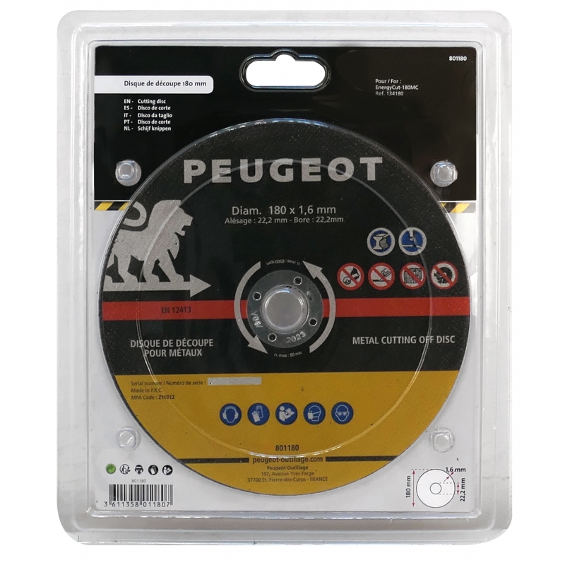 Disque Ø 180 mm alésage 22,2 mm pour tronçonneuse à métaux