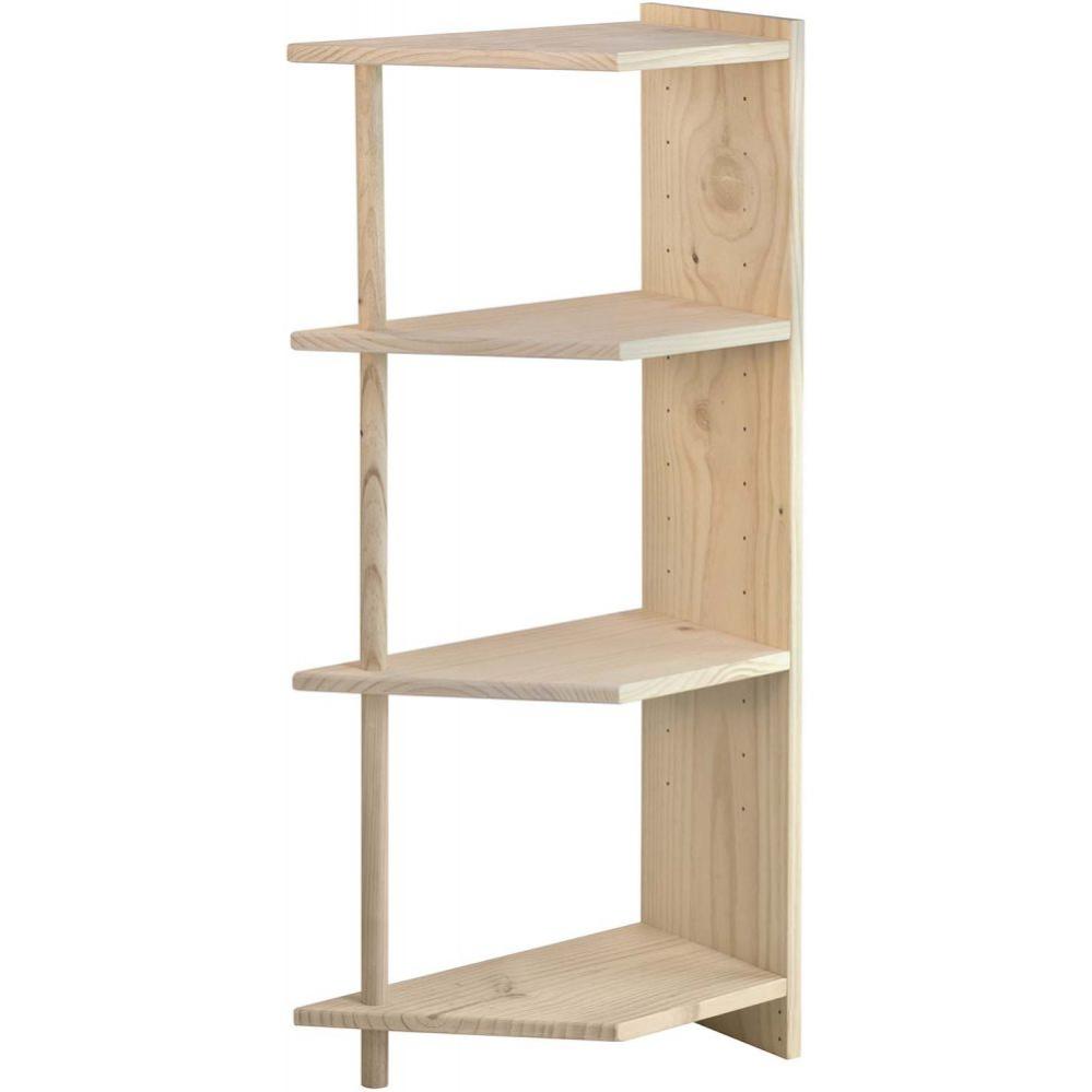 Etagère d'angle en pin brut Gala 4 tablettes Astigarraga