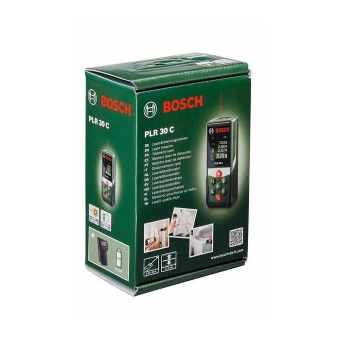 Telemetre laser Bosch - PLR 30 C Livre avec housse de protection et 2 x 1,5-V-LR03 AAA 1
