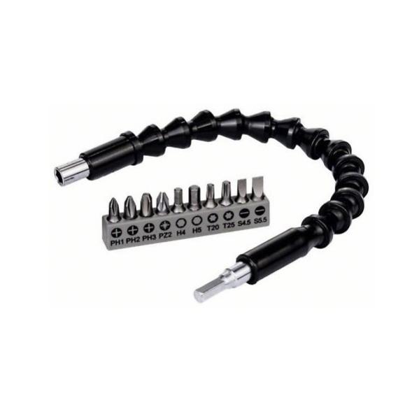 Pack bosch 10 embouts de vissage + rallonge flexible 200 mm - 2608522376