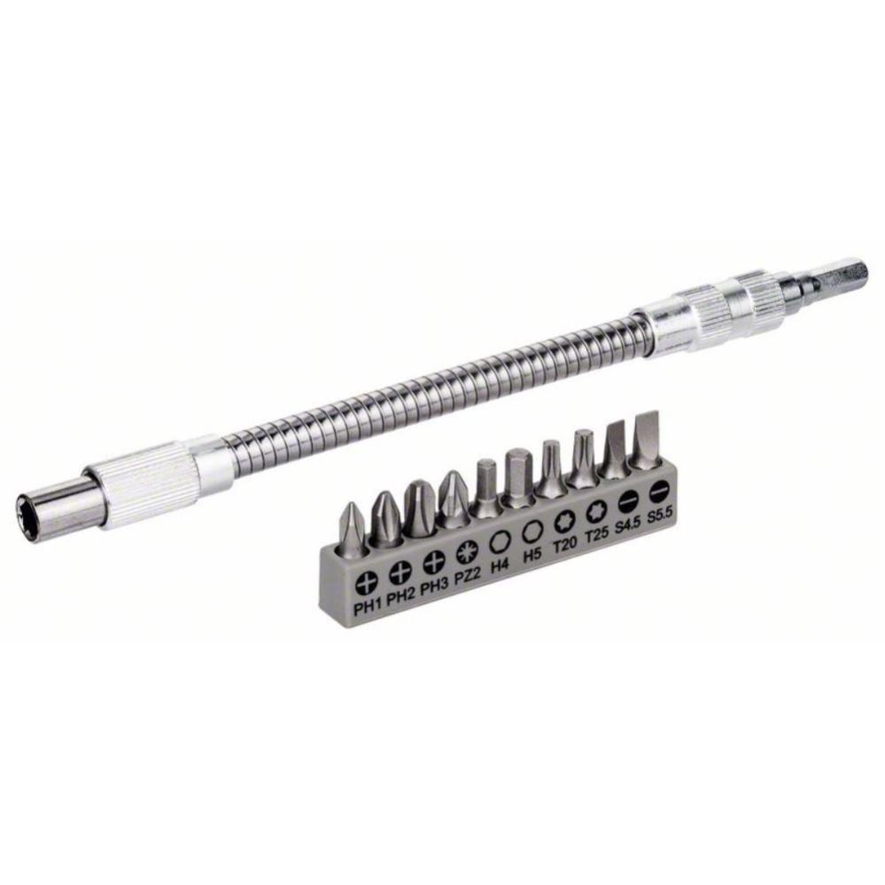 Pack bosch 10 embouts de vissage + rallonge flexible 200 mm - 2608522376