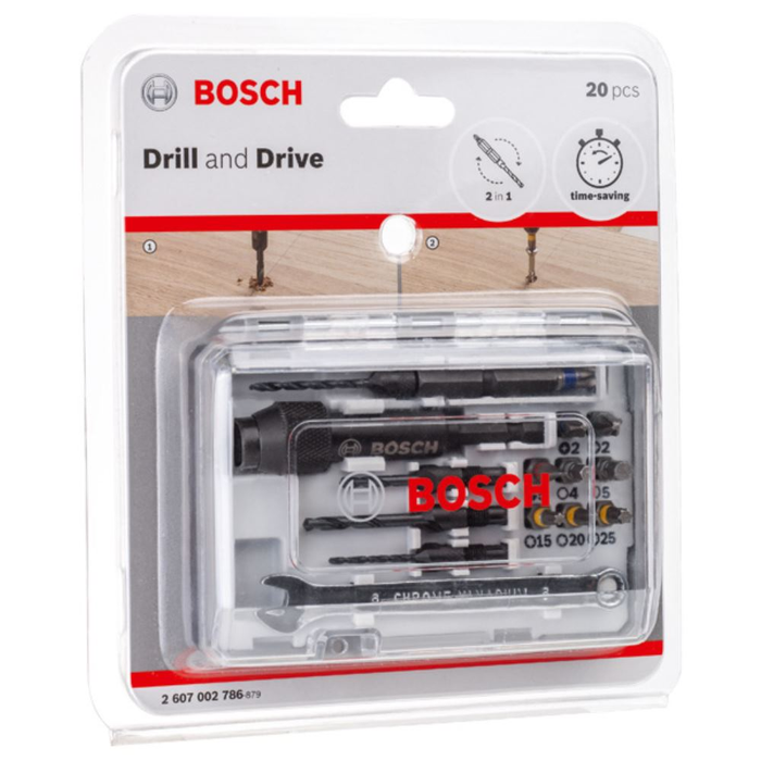 Coffret De 20 Pièces Drill&drive 3 En 1 : Pré-perçage Fraisage Et Vissage - 2607002786 - Bosch 3