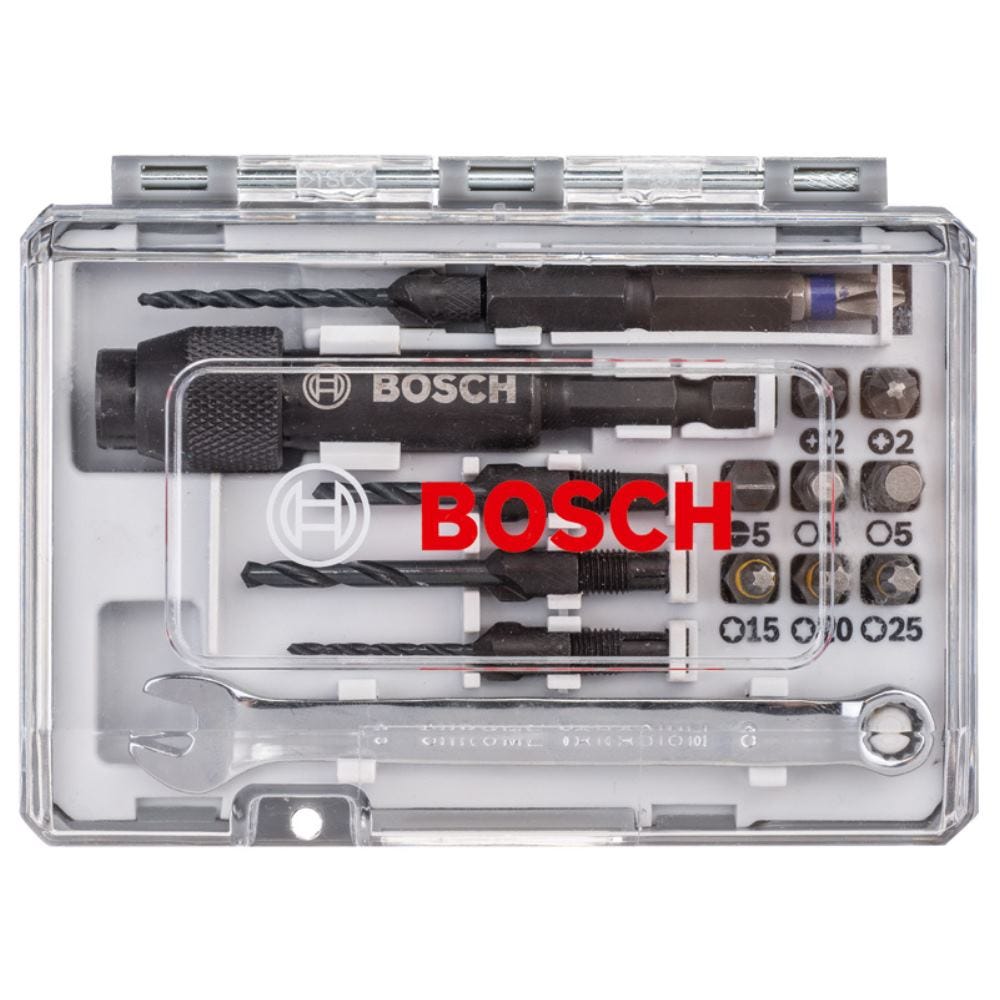 Coffret De 20 Pièces Drill&drive 3 En 1 : Pré-perçage Fraisage Et Vissage - 2607002786 - Bosch 7