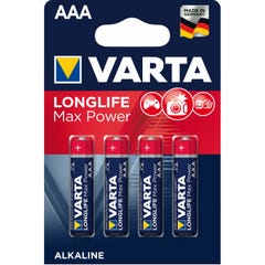 Blister de 4 piles LONGLIFE Max Power LR06 AA 1,5V - VARTA - 4706110404 1