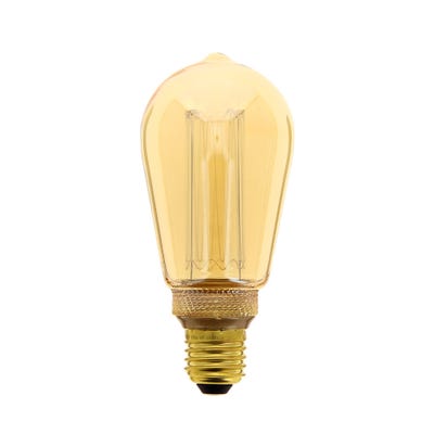 Ampoule LED déco Hologramme EDISON au verre ambré, culot E27, 4W cons., 200 lumens, lumière blanc chaud