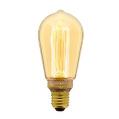 Ampoule LED déco Hologramme EDISON au verre ambré, culot E27, 4W cons., 200 lumens, lumière blanc chaud 0