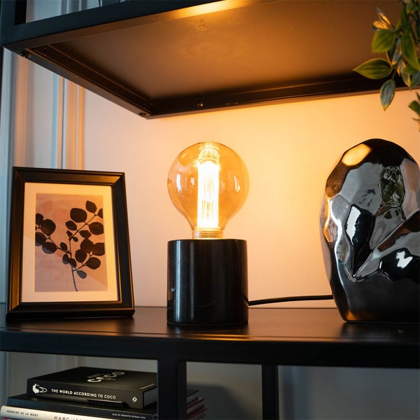 Ampoule LED déco Hologramme Globe (G95) au verre ambré, culot E27, 4W cons., 200 lumens, lumière blanc chaud 1