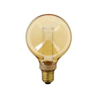 Ampoule LED déco Hologramme Globe (G95) au verre ambré, culot E27, 4W cons., 200 lumens, lumière blanc chaud 0