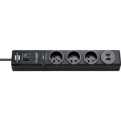 CHACON Bloc multiprise avec interrupteur 3 prises 16 A et 2 sorties USB 2  A, cable 1,5 m blanc ❘ Bricoman