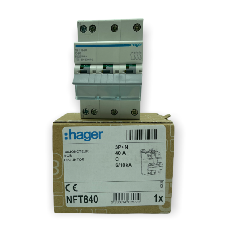 Hager Nft840 Disjoncteur 3p+n 40a 3 Mod Courbe C 1
