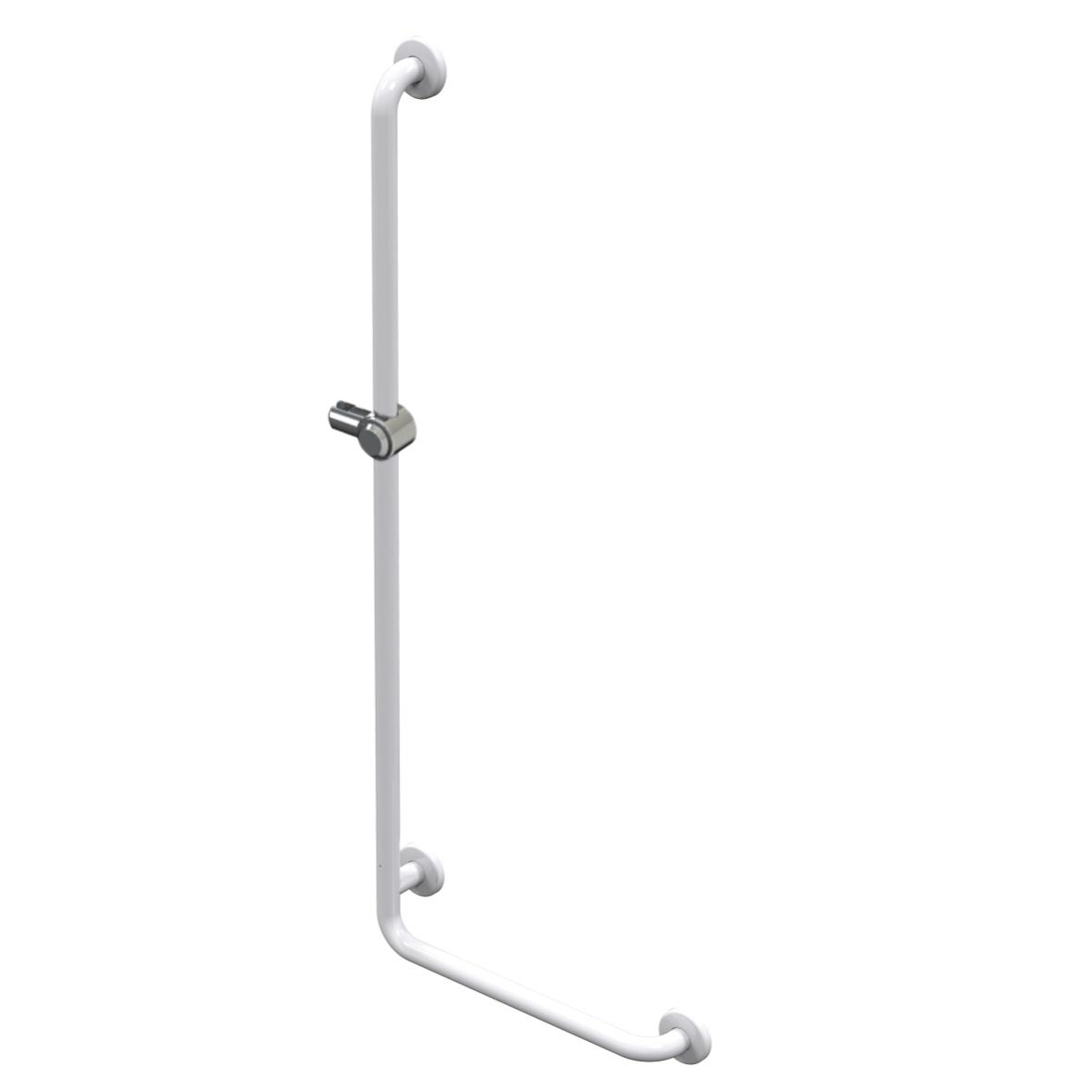 Barre d'appui douche + support douchette 450x1200 réversible blanc - AKW - 01244WH-NH