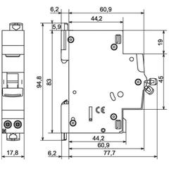 Disjoncteur DX³ 6000 10 kA courbe C 1 module Auto/vis 20A Legrand 1
